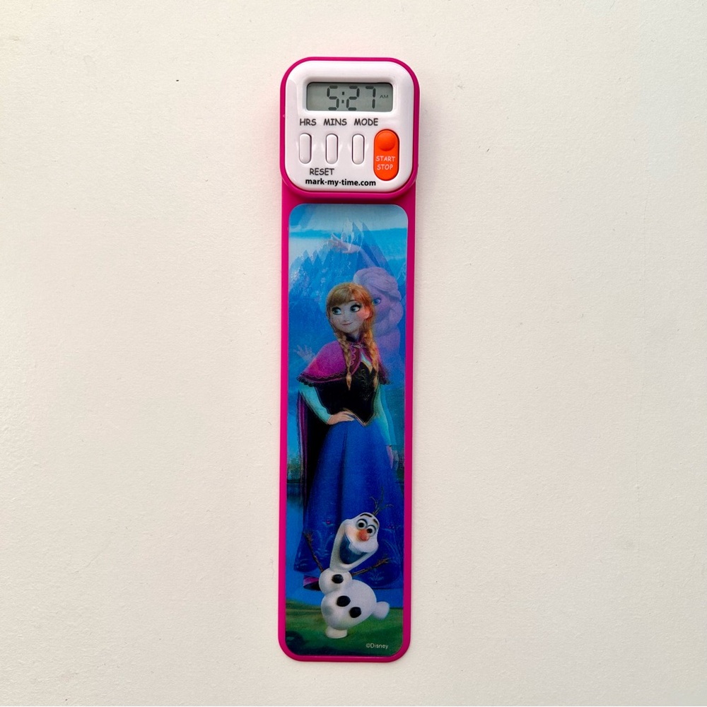 Disney Frozen Digital Bookmark Timer in pink